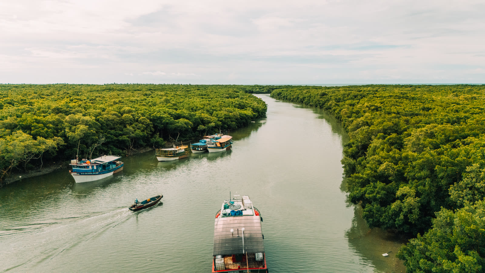 Barcos no mangue da Ilha do Guajiru