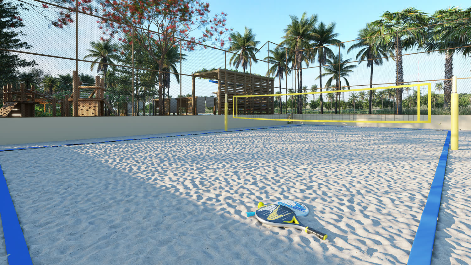 Quadras de beach tennis do Vila do Morro